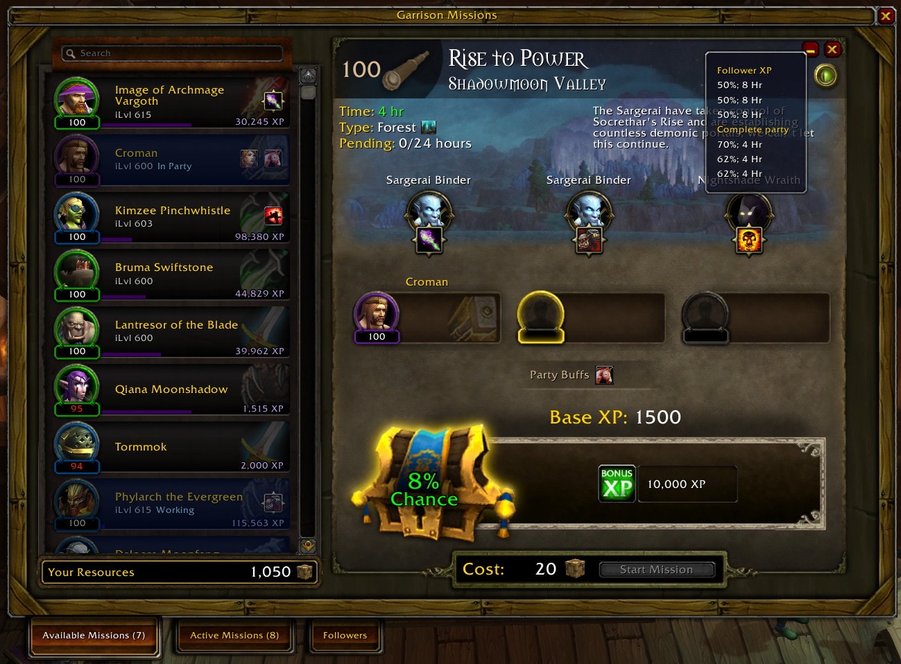 Master Plan для WoW 7.3.5